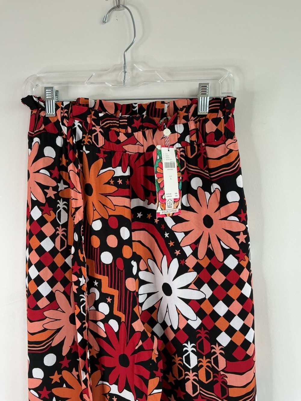 FARM Rio for Anthropologie Daisy Wide-Leg Printed Paperbag Waist Pants S - Picture 7 of 8